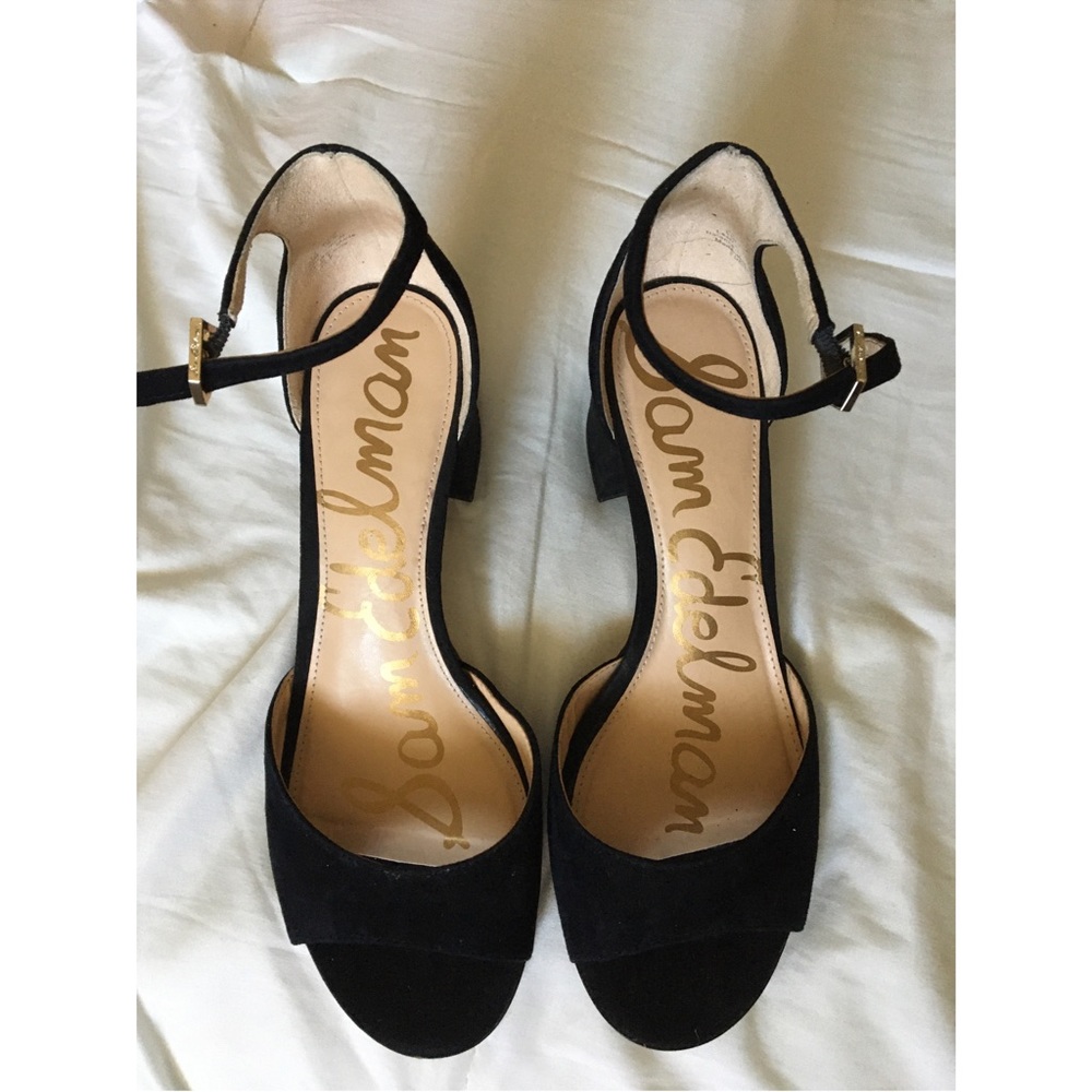 New✨Sam Edelman Black Suede/Leather Block Heel